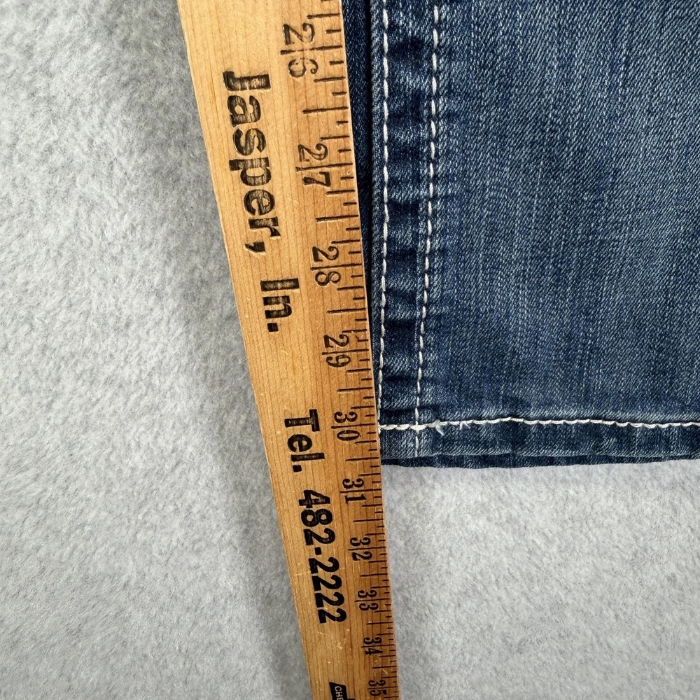 Ariat R.E.A.L. Straight Icon Jeans Womens 29S Blue Rainstorm Embroidered Stretch - Picture 4 of 8